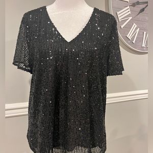 THINK HOLIDAYS!! Women's Top - Express Sparkly  Size Medium NWT